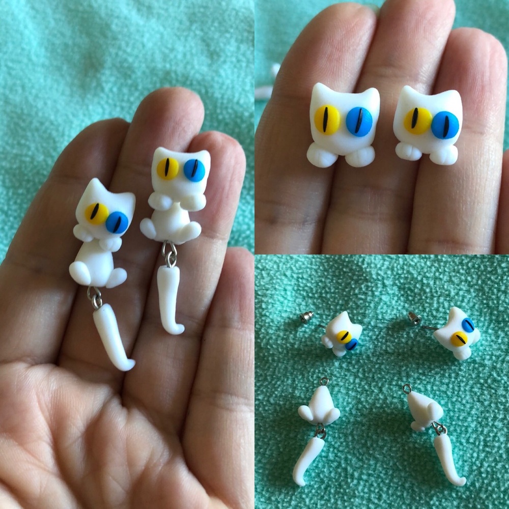 3/$10, 4/$12, 5/$14, 6/$16 Super cute cat dangling earrings